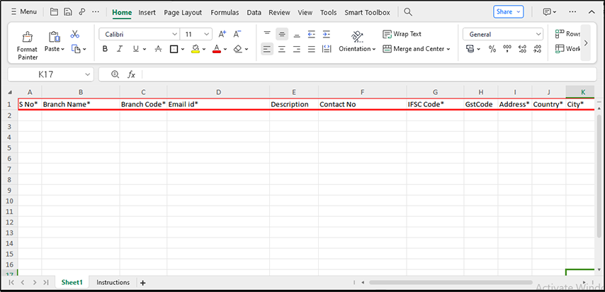 Import Branch Template - Data Entry Sheet - CyLock